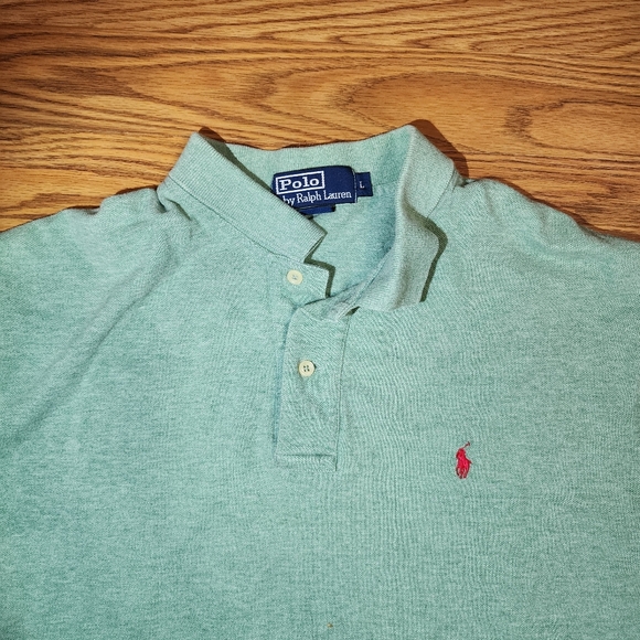 Polo Ralph Lauren Men’s Polo‎ Shirt Large Classic Fit Purple Pony Logo VTG - Picture 3 of 10